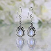 Moonstone Earring-Coral Delight
